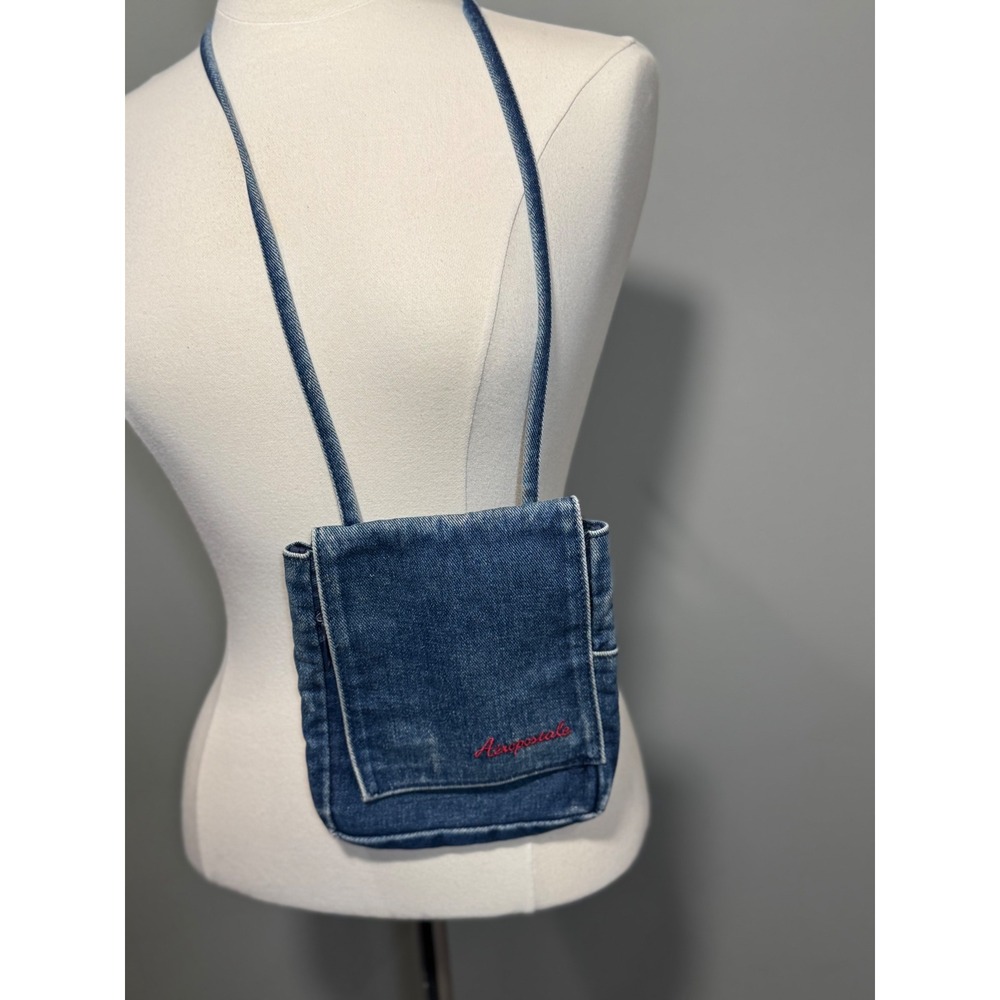 Aeropostale Denim Crossbody Bag Mini Purse Blue Y2K Small 2000s HTF‎